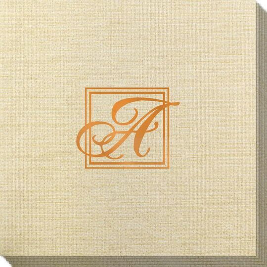 Framed Initial Bamboo Luxe Napkins